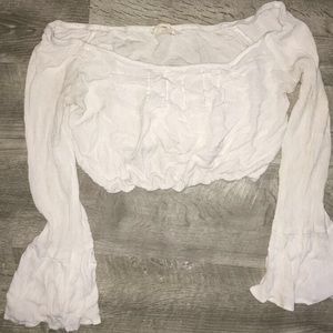 Off the shoulder white crop top